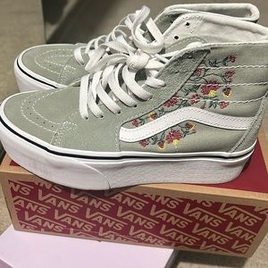 Floral embroidered vans